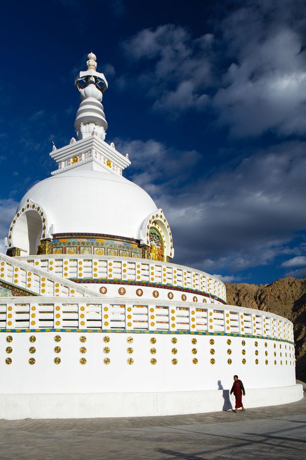 Shanti Stupa in Chanspa, Kashmir, India