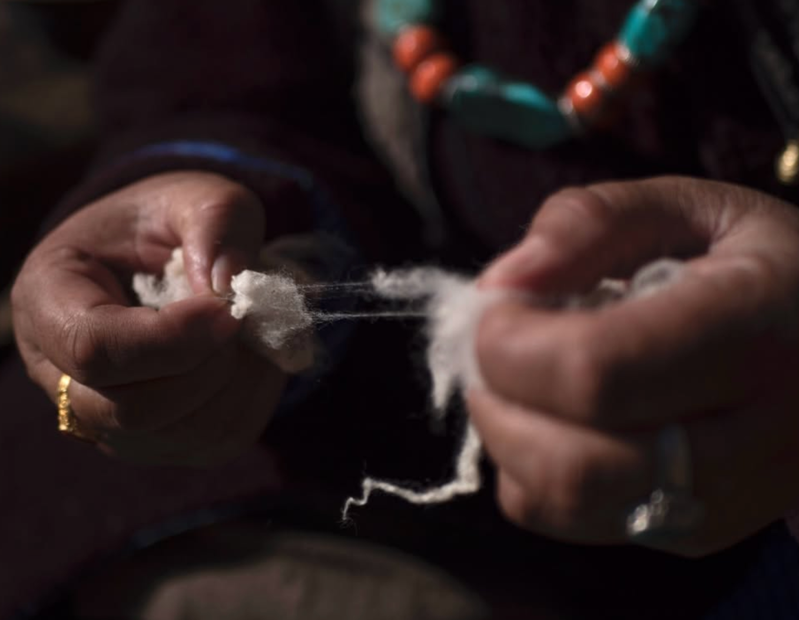 A village artisan making a handmade shawl for Lena Ladakh